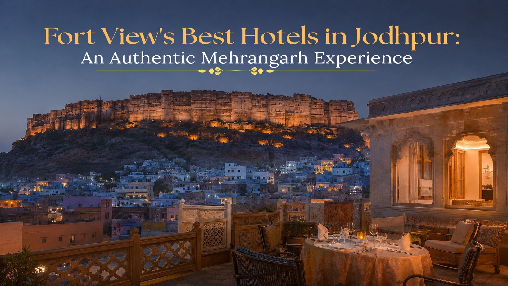 Luxury fort view hotel in Jodhpur with rooftop dining overlooking Mehrangarh Fort at sunset  Best Fort View Hotels in Jodhpur | Stay Near Mehrangarh Fort