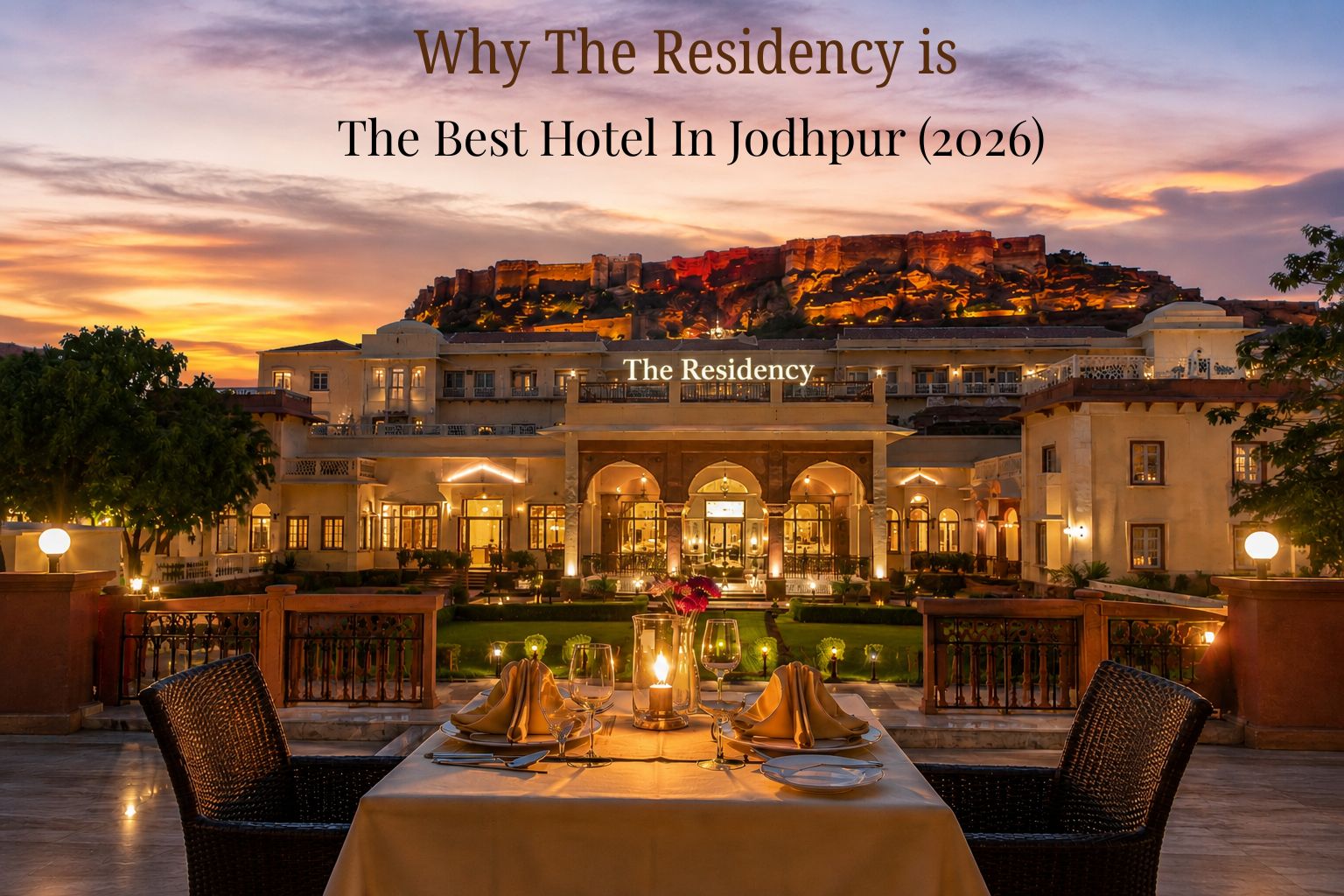 Hotels In Jodhpur - Hotel The Residency dining terrace with Mehrangarh Fort view  Hotels In Jodhpur | Hotel The Residency, Ratanada 2026